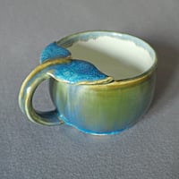 Image 1 of AQUAMARINE TAIL GREEN WHALE MUG