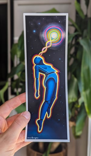 Image of 'Android Encountering Consciousness in Space' Sticker 