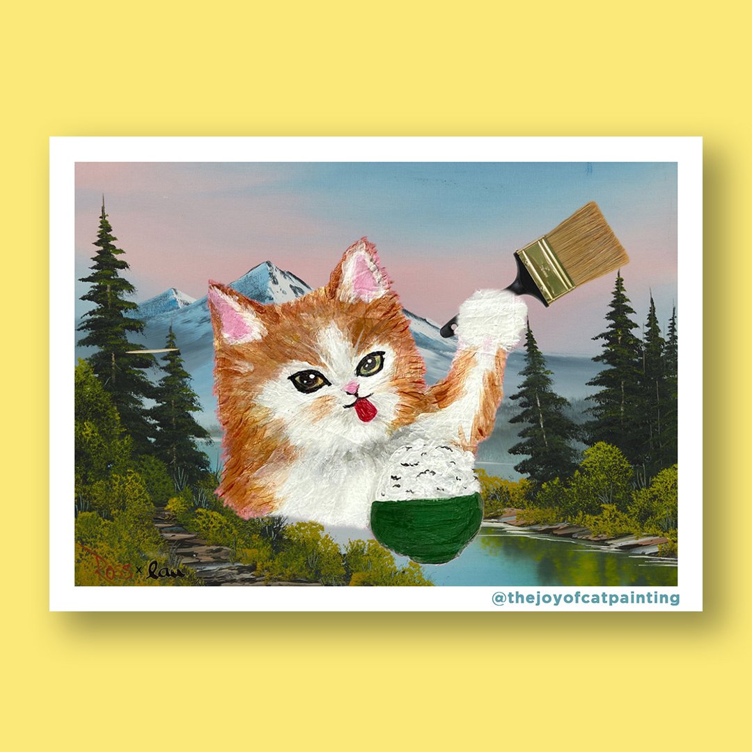 Bob ross outlet cat t shirt