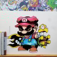 FEATHER POWER MARIO ORIGINAL ART SIGNED
