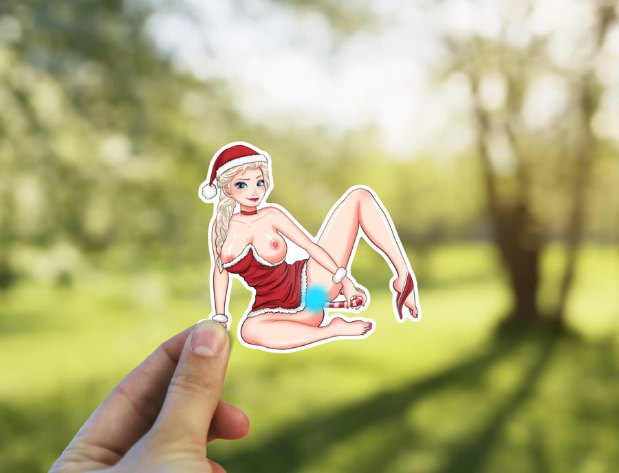 Image of Naughty Christmas Elsa Sticker