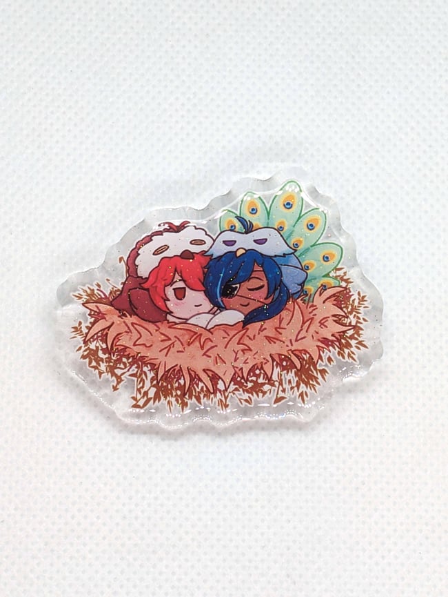 [KLCCON EXCLUSIVE] 2" Inch Owluc & Peakae Holographic Glitter Acrylic Pin