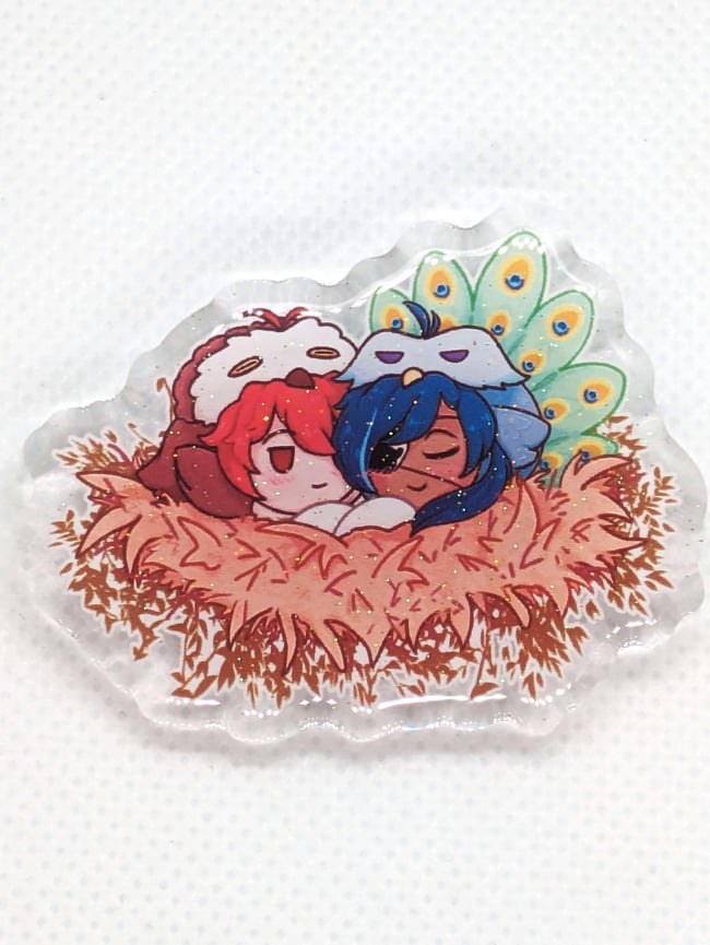 [KLCCON EXCLUSIVE] 2" Inch Owluc & Peakae Holographic Glitter Acrylic Pin