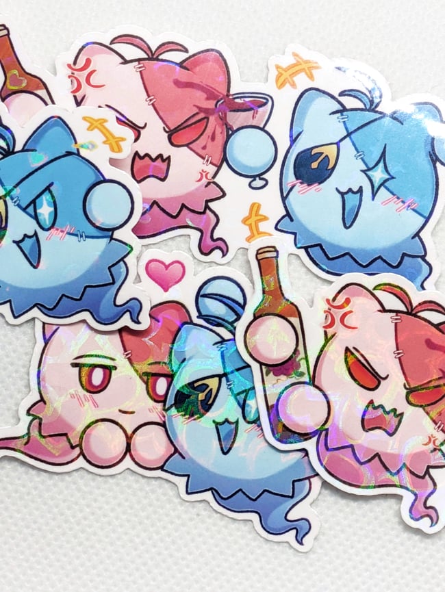 2"-2'5" Inch Holographic Kaeluc Wubbaboo Stickers x2