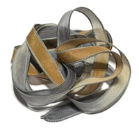 Image 3 of 1PC. COVERED WAGON 42" hand dyed wrist wrap bracelet silk ribbon/by COLOR KISSED SILK