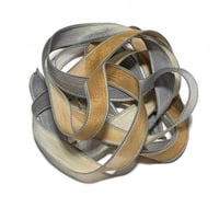 Image 4 of 1PC. COVERED WAGON 42" hand dyed wrist wrap bracelet silk ribbon/by COLOR KISSED SILK