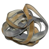 Image 5 of 1PC. COVERED WAGON 42" hand dyed wrist wrap bracelet silk ribbon/by COLOR KISSED SILK