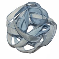 Image 1 of 1PC. OCEAN PEARLS 42" hand dyed wrist wrap bracelet silk ribbon/by COLOR KISSED SILK
