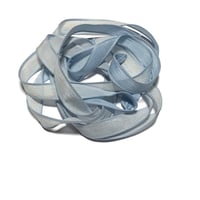 Image 2 of 1PC. OCEAN PEARLS 42" hand dyed wrist wrap bracelet silk ribbon/by COLOR KISSED SILK