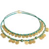 Ltd Ed - Gold 20 Coin Bohemian Turquoise Necklace