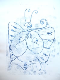 Monoprint Butterfly Person