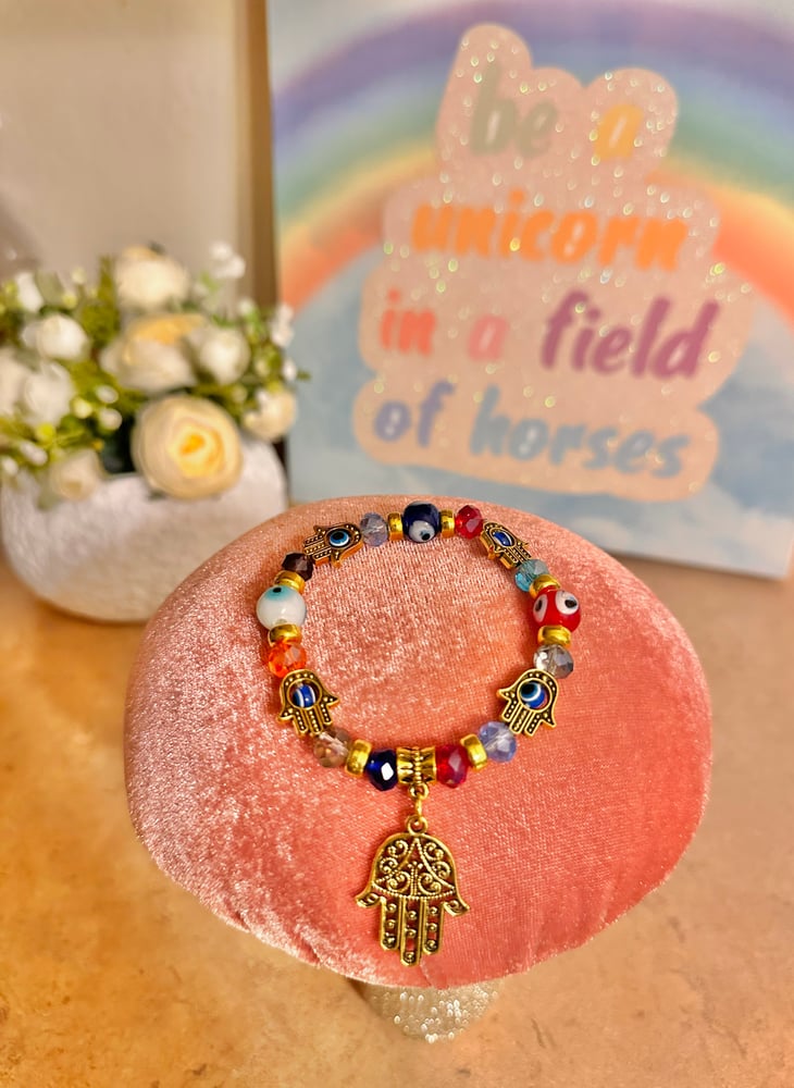 Image of Evil eye bead bracelet 