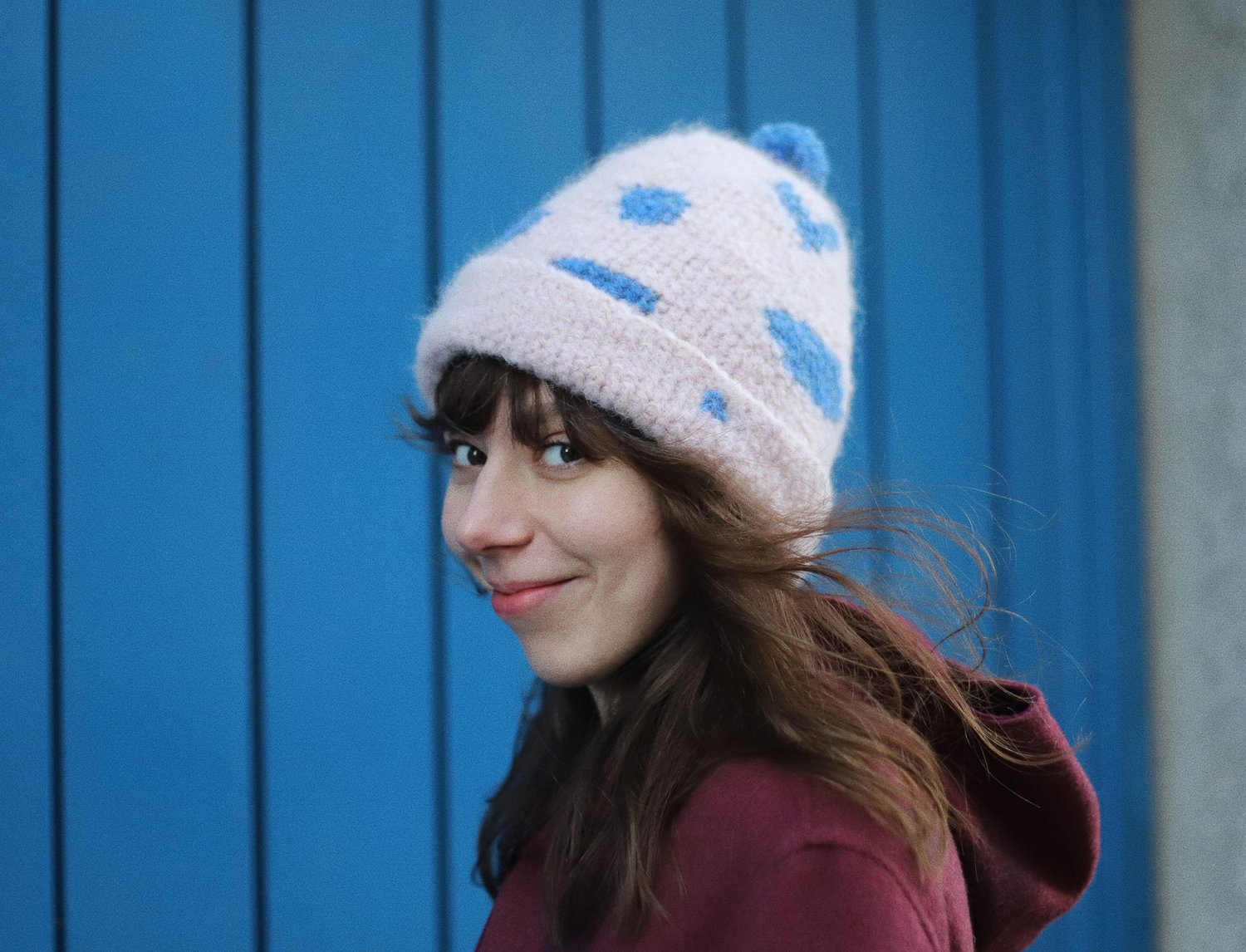 Image of BLUE SHAPES MOHAIR CAP