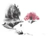 "Le dernier sakura" / ORIGINAL (dessin au stylo bille)