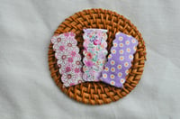 Image 1 of Pink & Purple Floral Snap Clips