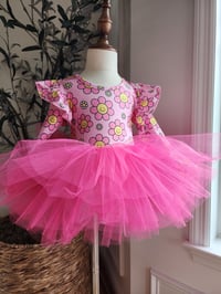 Image 3 of Hot pink floral tutu leotard