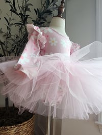 Image 2 of Light pink floral & stars tutu leotard