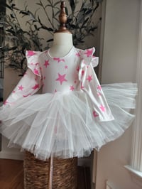 Image 3 of Cream with pink stars tutu leotard