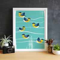 Image 1 of Small Bird Art Print - Birds of a Feather - Canada Warbler 