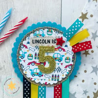 Image 1 of Personalised Racing Car Theme Rosette