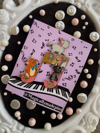 Image 1 of 3 kitten music note pin 
