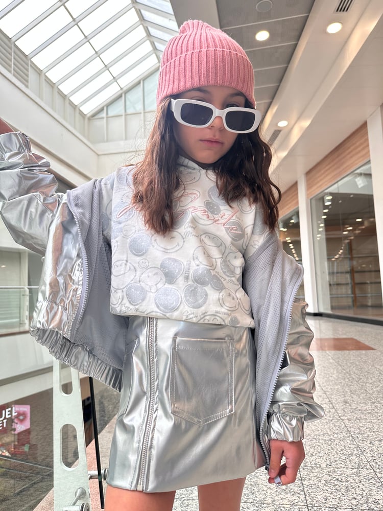 Image of Zipper Metallic Skirts