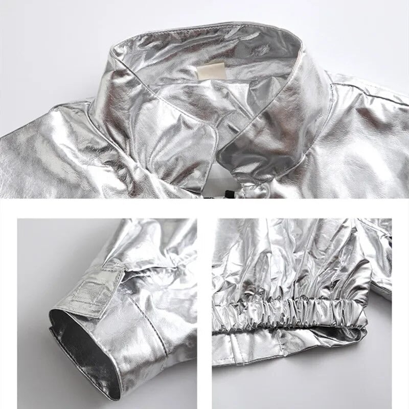 Image of Metallic Bomber Jacket