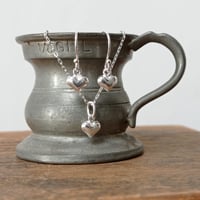 Image 1 of Tiny sterling silver hearts ~ pendant and earrings