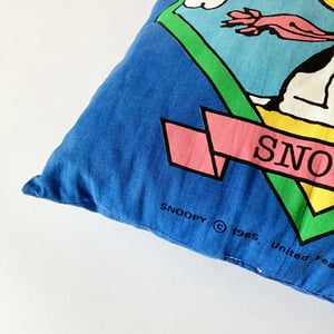 Image of Coussin bleu Snoopy années 80