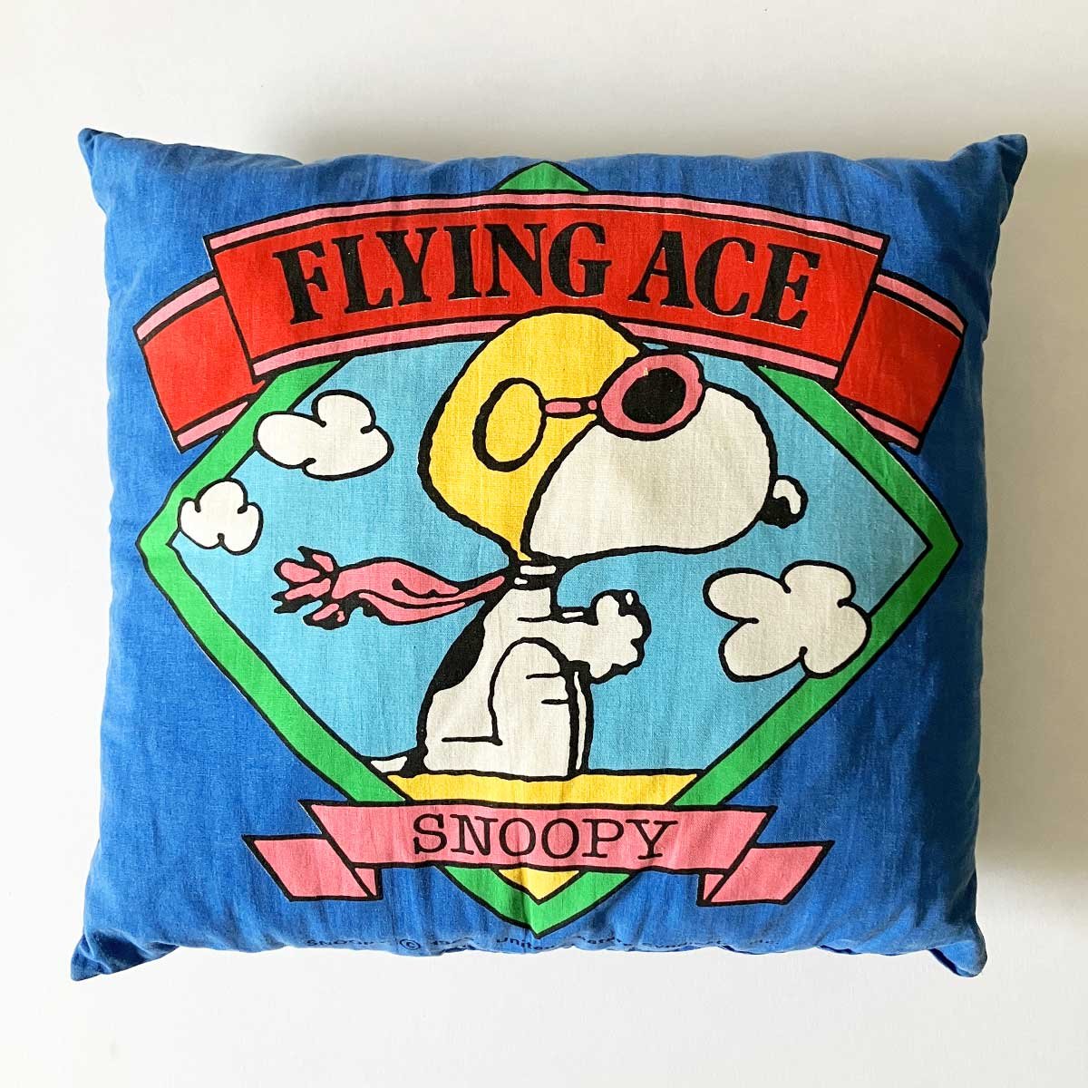 Image of Coussin bleu Snoopy années 80