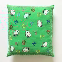 Image 1 of Coussin Snoopy vert années 80