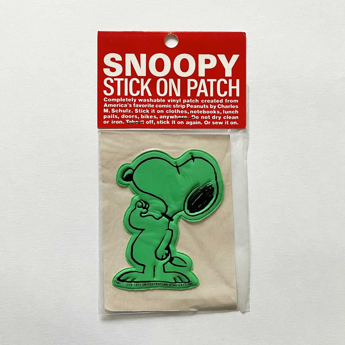 Image of Patch Snoopy vert années 70