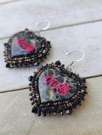 Image 2 of Black Deadly Heart earrings 