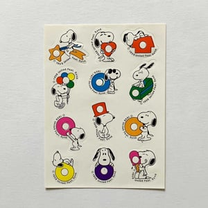 Image of Feuille de stickers Snoopy  années 70