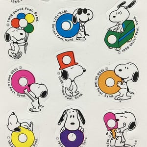 Image of Feuille de stickers Snoopy  années 70