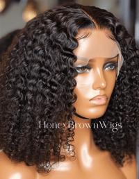 Image 2 of  13x4 Natural Black HD Bob Length Lace Wigs Wear and Go (Water Wave)