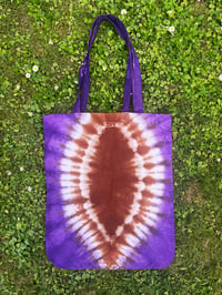 Image 2 of Purple + Brown Adire Tote Bag : Decision Sacred Art Gallery