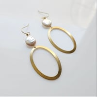 Image 6 of Geometric Pearl Earrings