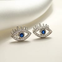 Image 3 of 18K Gold Plated Evil Eye Earrings 