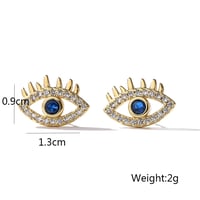 Image 4 of 18K Gold Plated Evil Eye Earrings 