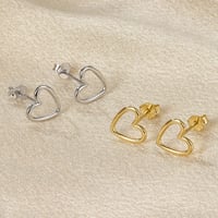 Image 1 of 18K Gold Plated Sterling Silver Sweetheart Earrings