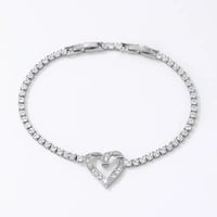 Image 3 of Gold Plated Zircon Heart Shaped Bracelet