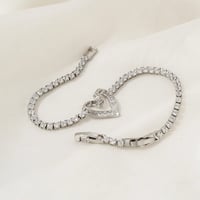 Image 5 of Gold Plated Zircon Heart Shaped Bracelet