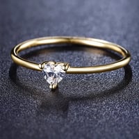 Image 1 of 18K Gold Plated Heart Shaped Ring