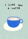 Latte Valentine Postcard