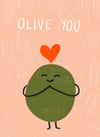 Olive You Valentine Postcard 
