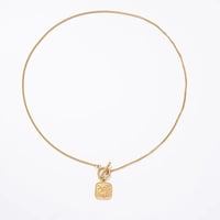 Image 3 of 18K Gold Plated Rose Toggle Necklace