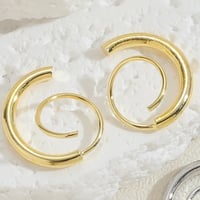 Image 2 of 14K Gold Plated Swirl Earrings