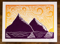 Image 1 of Mountains Sunset Serigraph