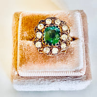 Image 2 of ANTIQUE TOURMALINE AND DIAMOND RING